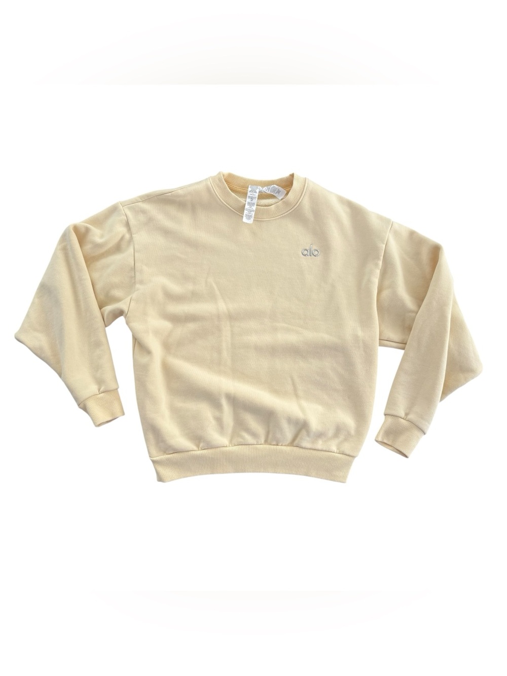 Alo Yoga Accolade Crew Neck Pullover XXS Candlelight Yellow